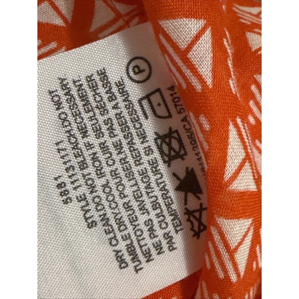 Tory Burch  Embroidered Size 8 Long tunic 11131171 blouse Orange Top